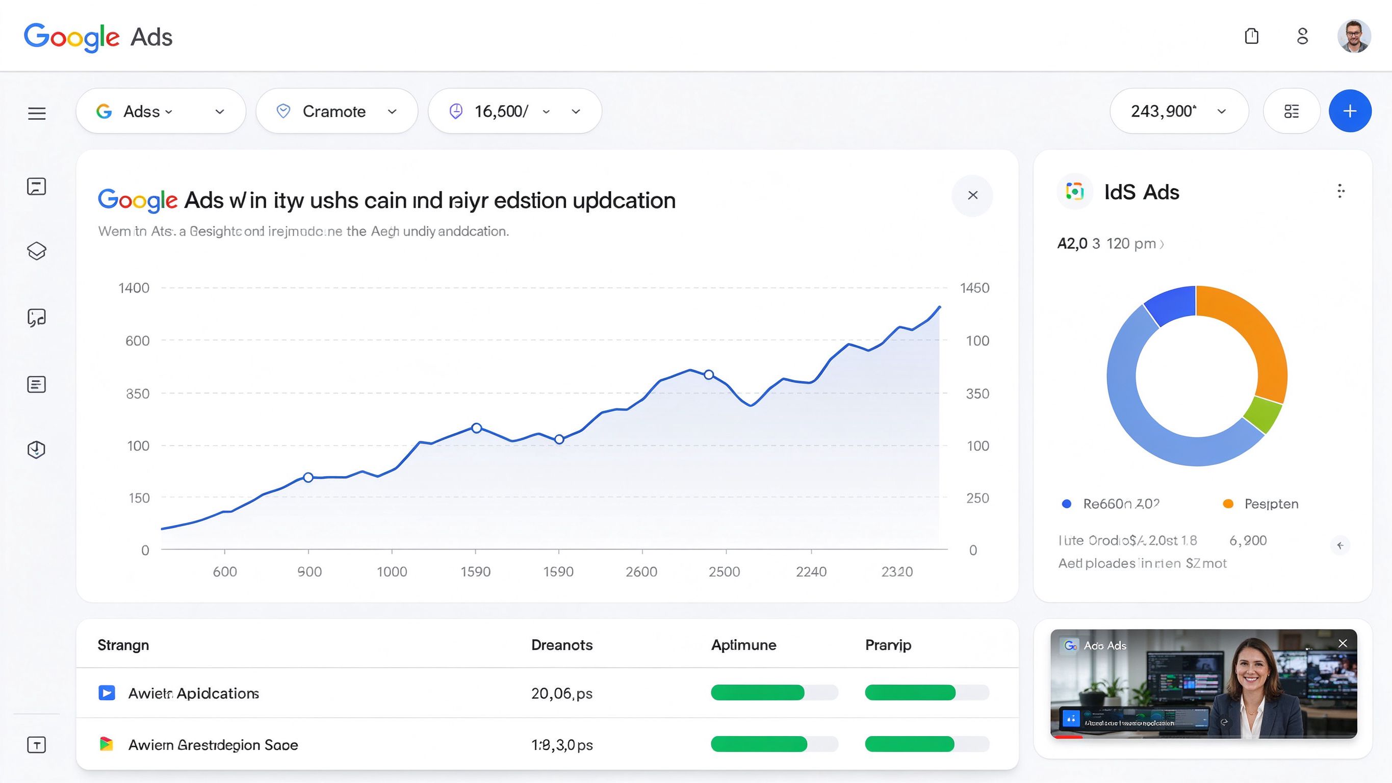 Google Ads platform dashboard with the Google logo showing campaign performance charts, representing the October 2026 update